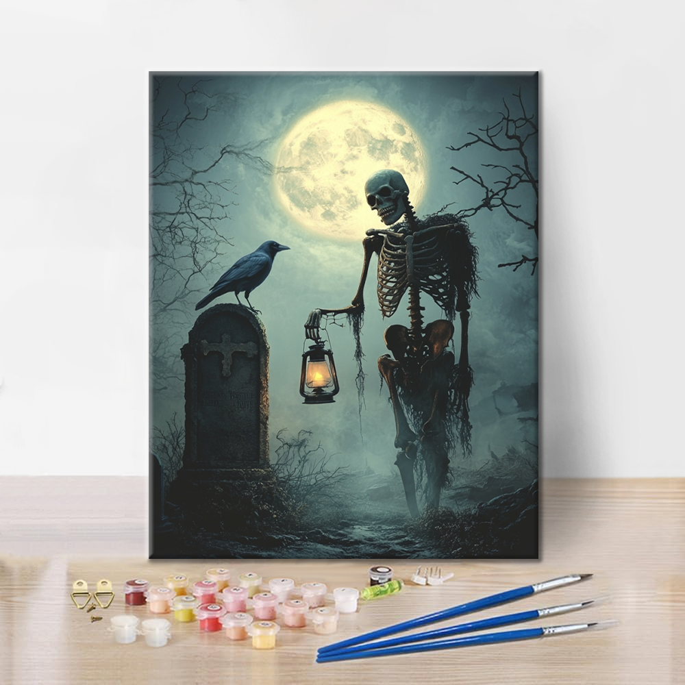 Dunkler Totenkopf – Malen nach Zahlen