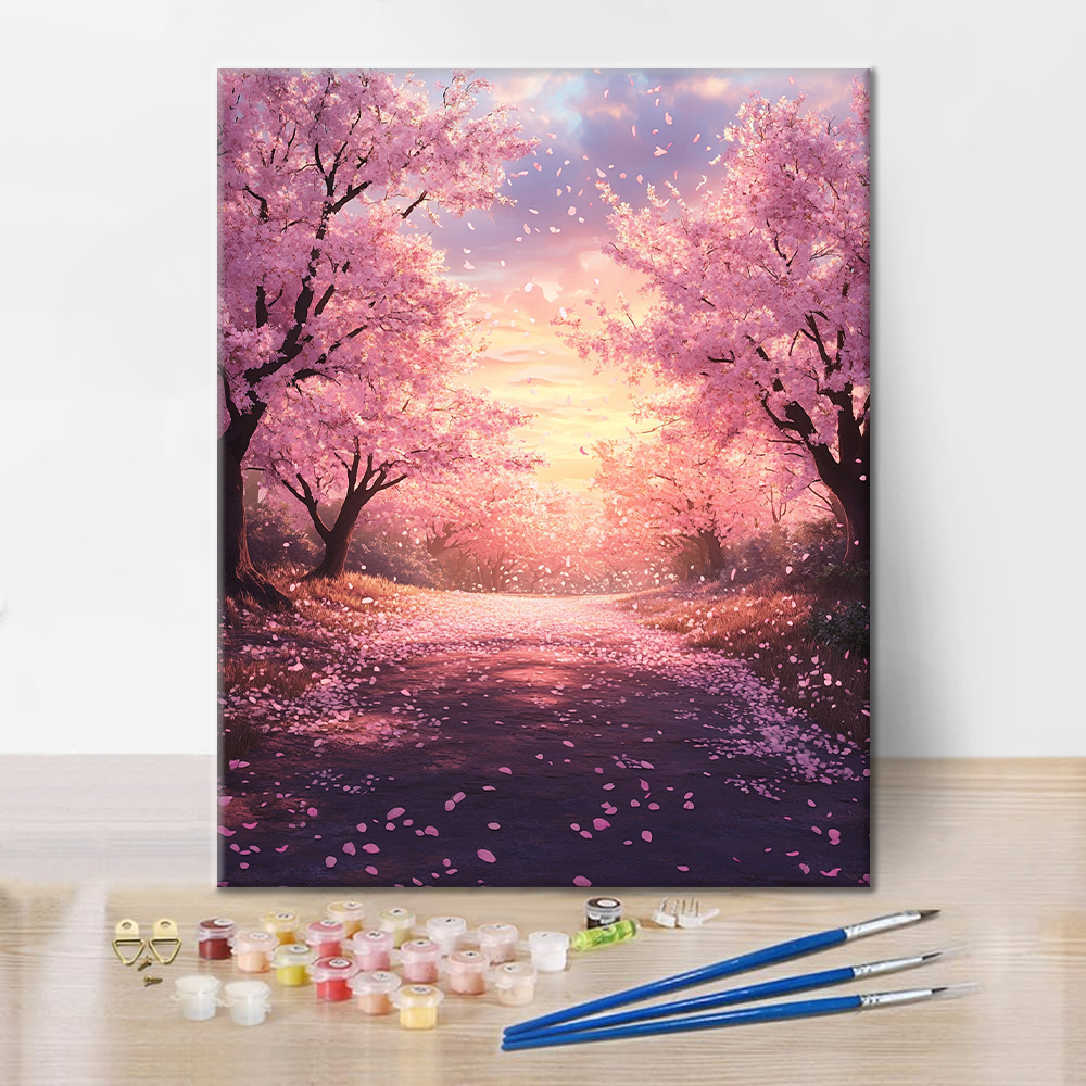 Sakura-Gehweg – Malen nach Zahlen