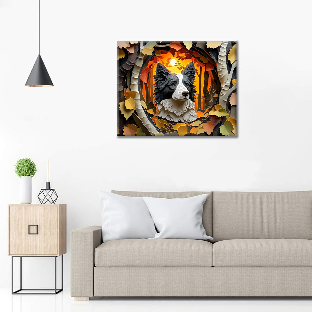 Herbstflüstern des Border Collies - Malen nach Zahlen