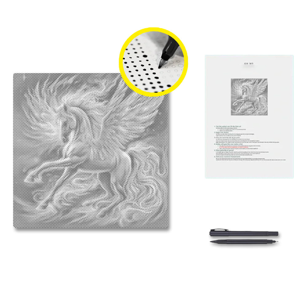 Leuchtender Pegasus – Malen mit Punkten