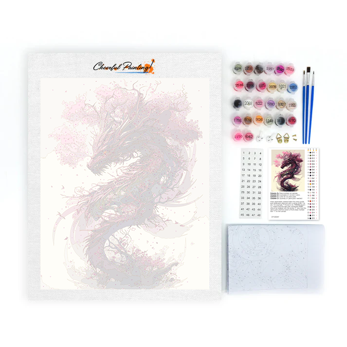 Sakura-Drache – Malen nach Zahlen