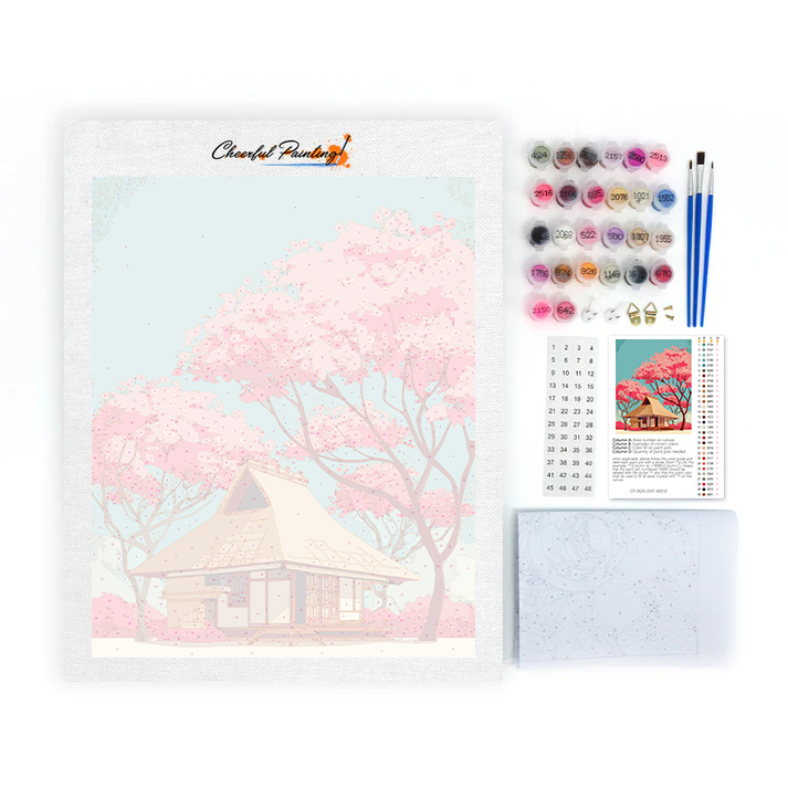 Traditionelles japanisches Haus - Malen nach Zahlen