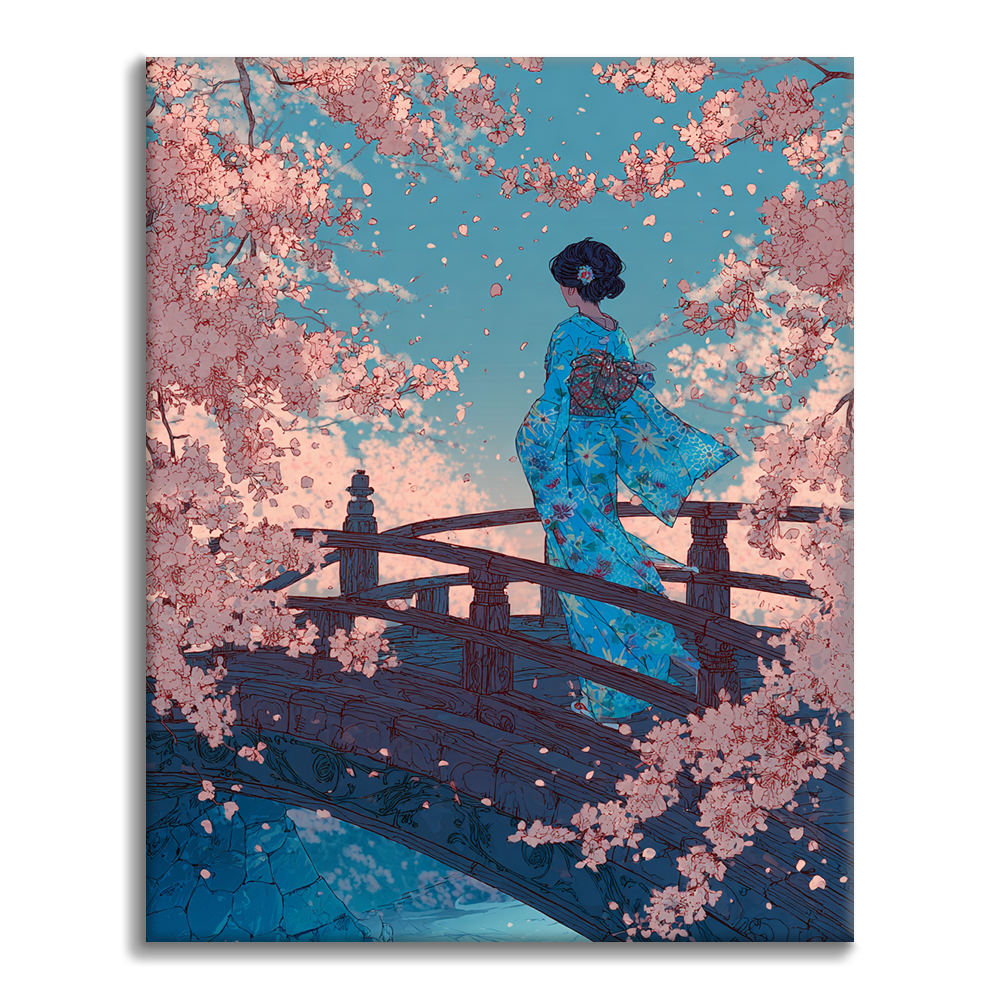 Sakura-Brücke - Malen nach Zahlen