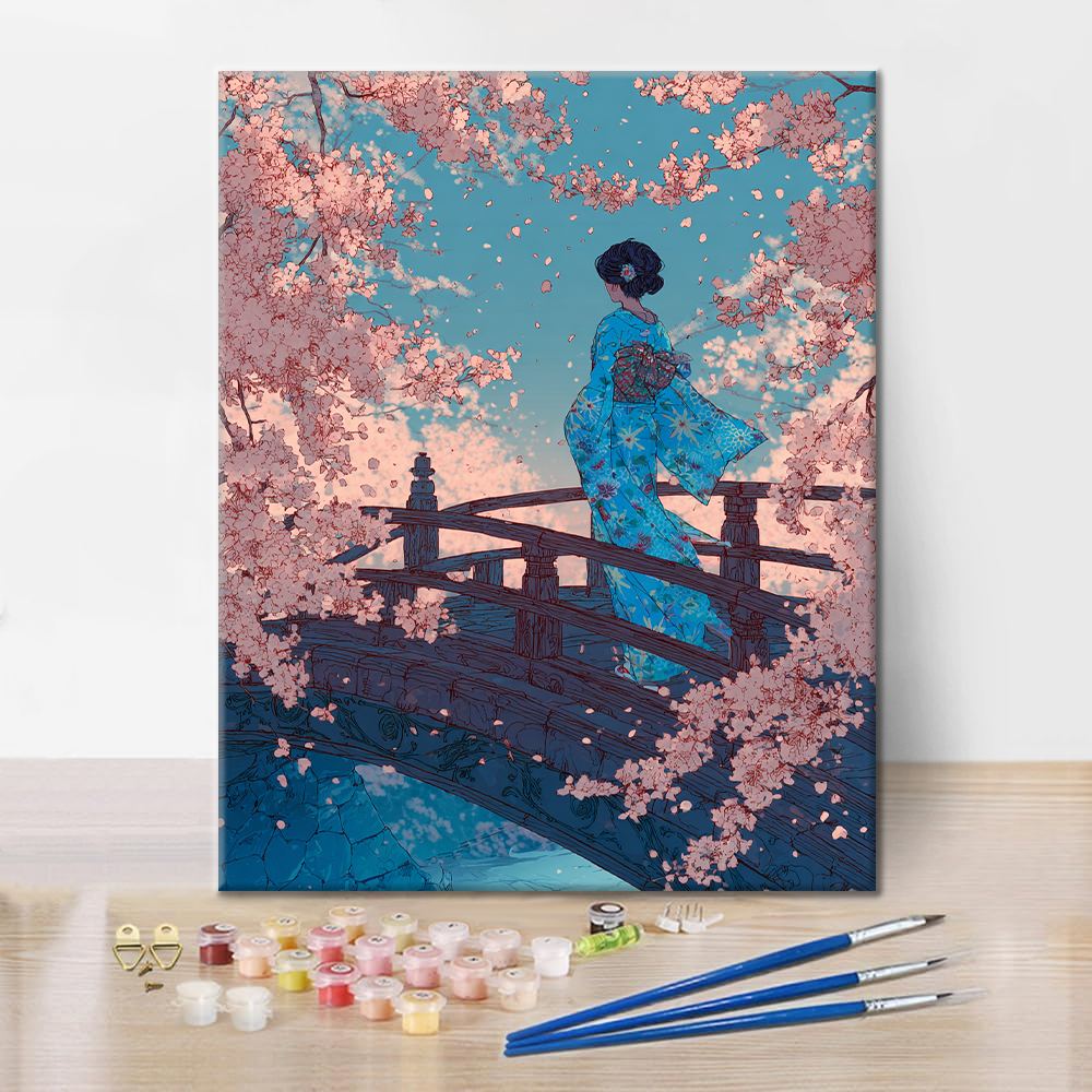 Sakura-Brücke - Malen nach Zahlen