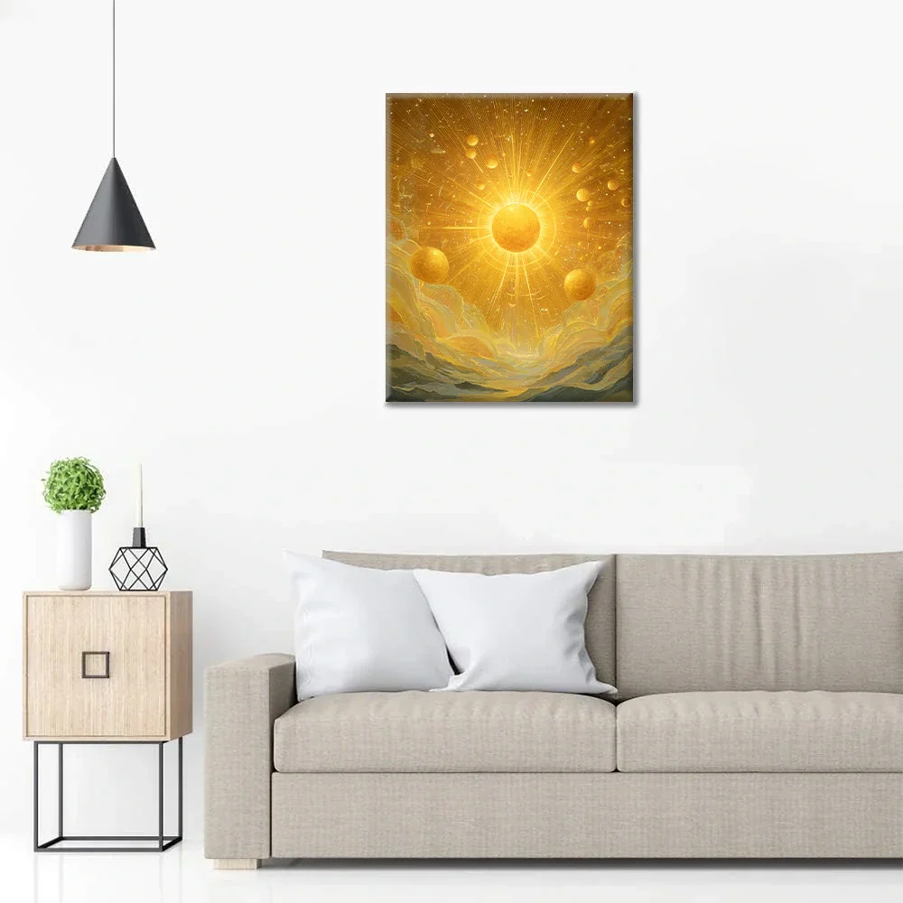 Goldene Sonne - Malen nach Zahlen