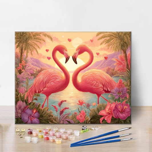 Flamingo Romance – Malen nach Zahlen
