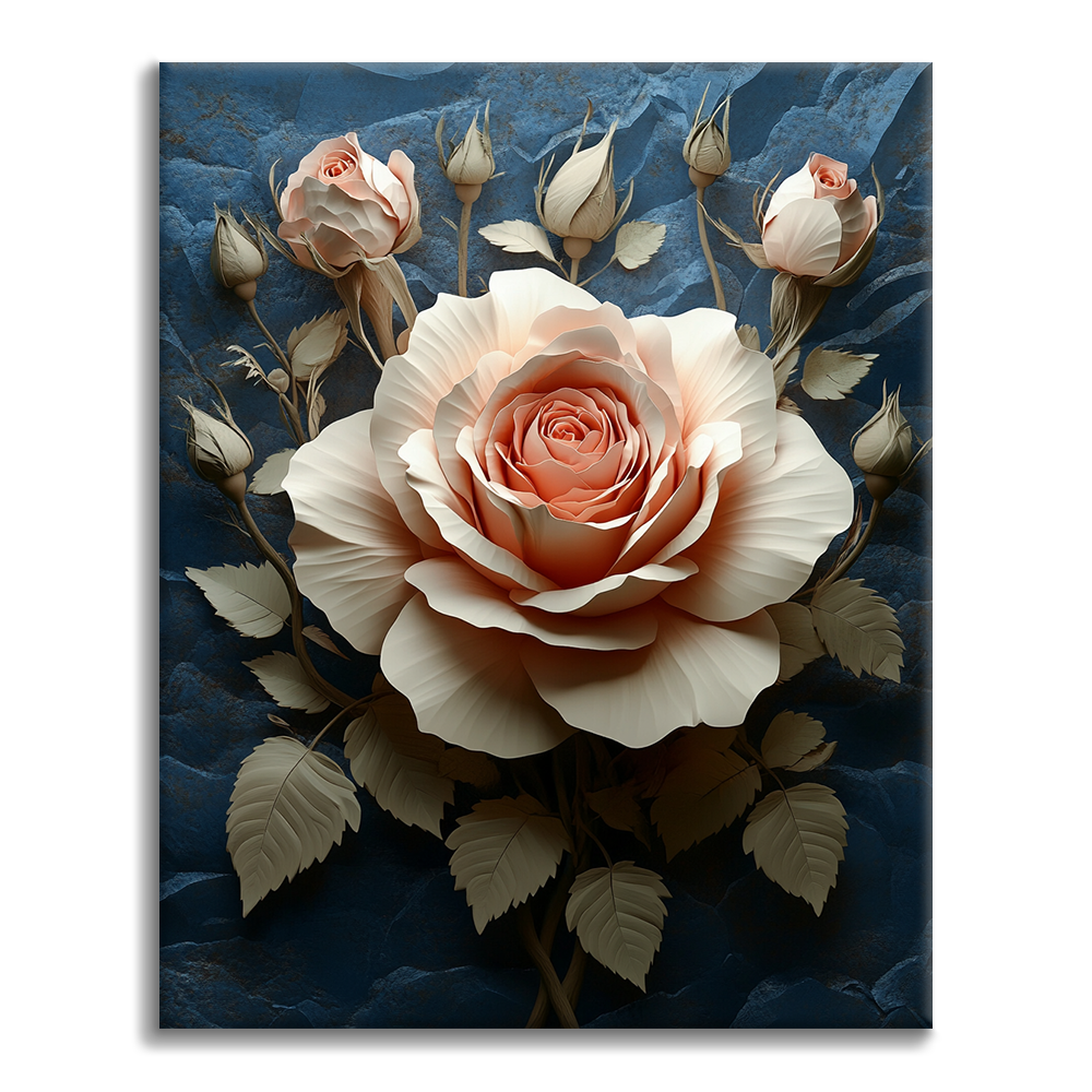 Verwelkte Rose - Malen nach Zahlen