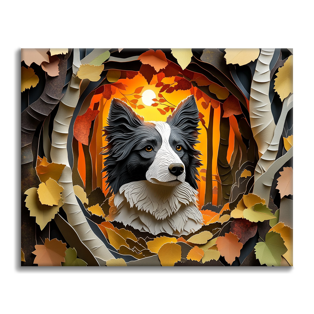Herbstflüstern des Border Collies - Malen nach Zahlen