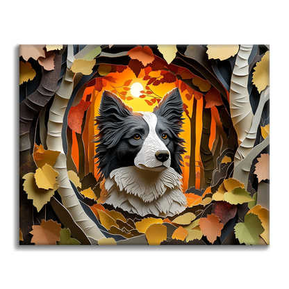 Herbstflüstern des Border Collies - Malen nach Zahlen