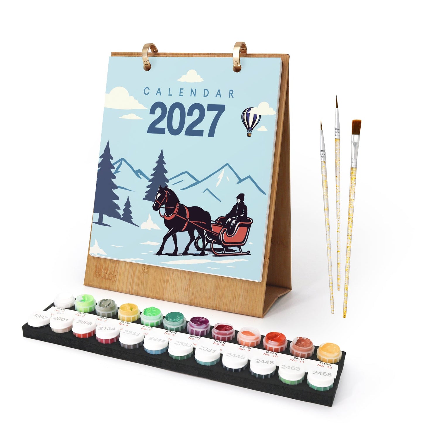 Vintage-Reise-Edition – 2027 Malen nach Zahlen Tischkalender