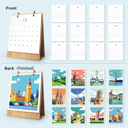 Reise-Edition – 2027 Malen nach Zahlen Tischkalender