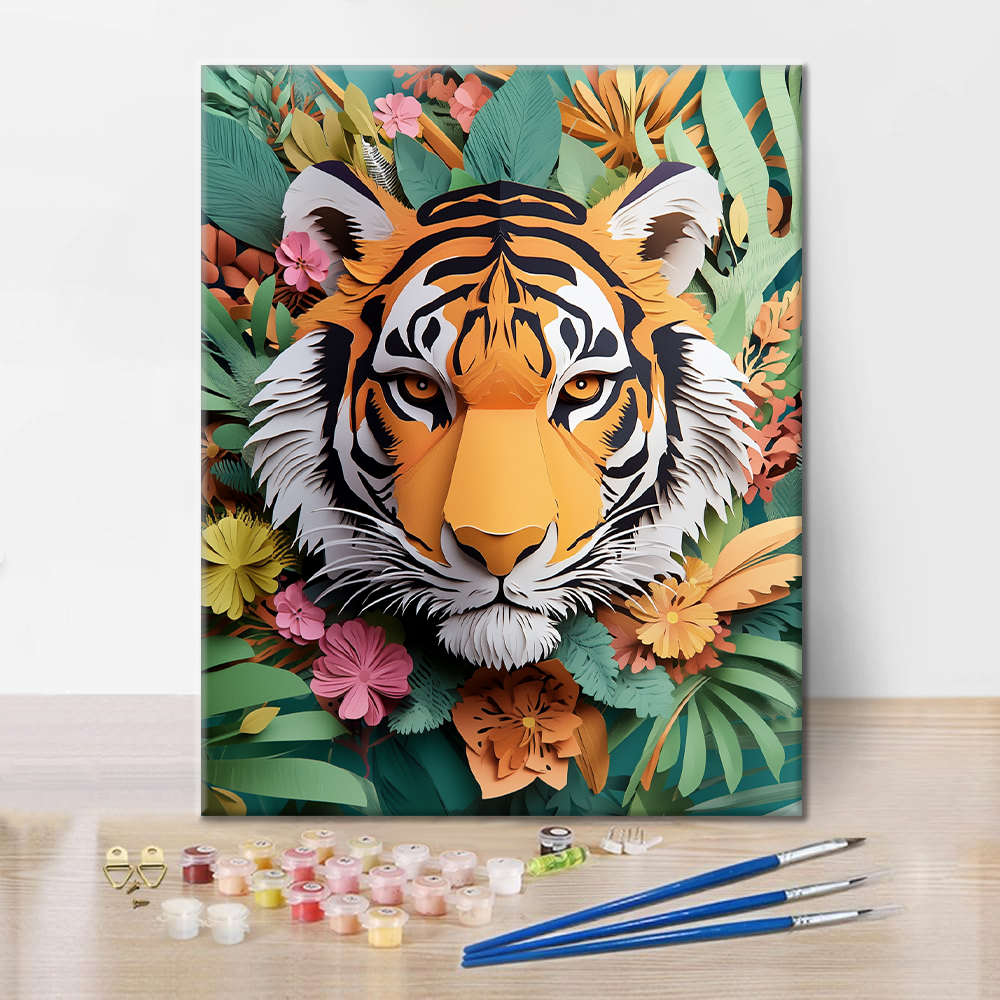 Tigers Blüte - Malen nach Zahlen