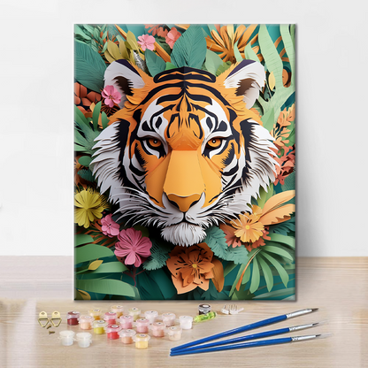 Tigers Blüte - Malen nach Zahlen