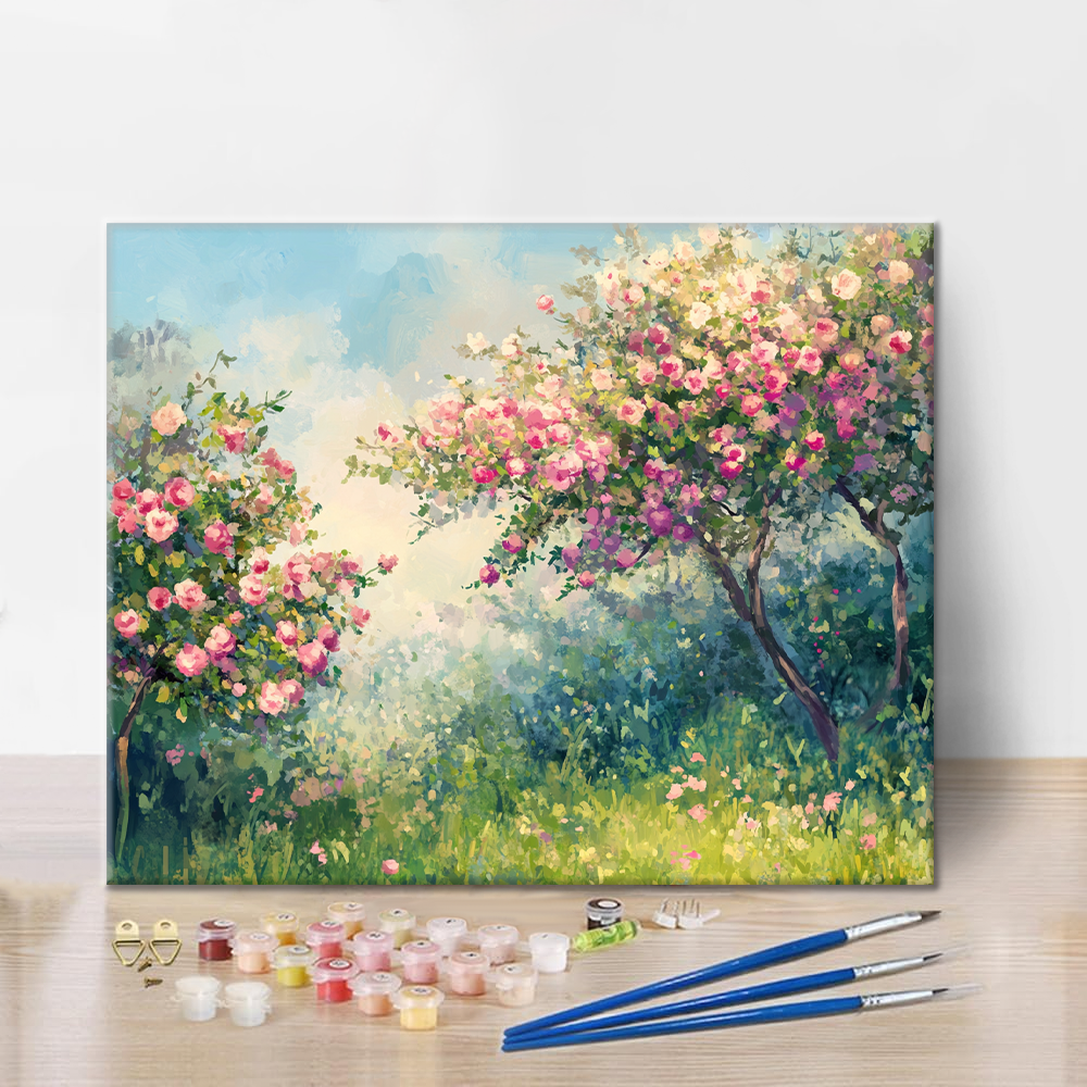 Frühlingskirschblüten – Malen nach Zahlen