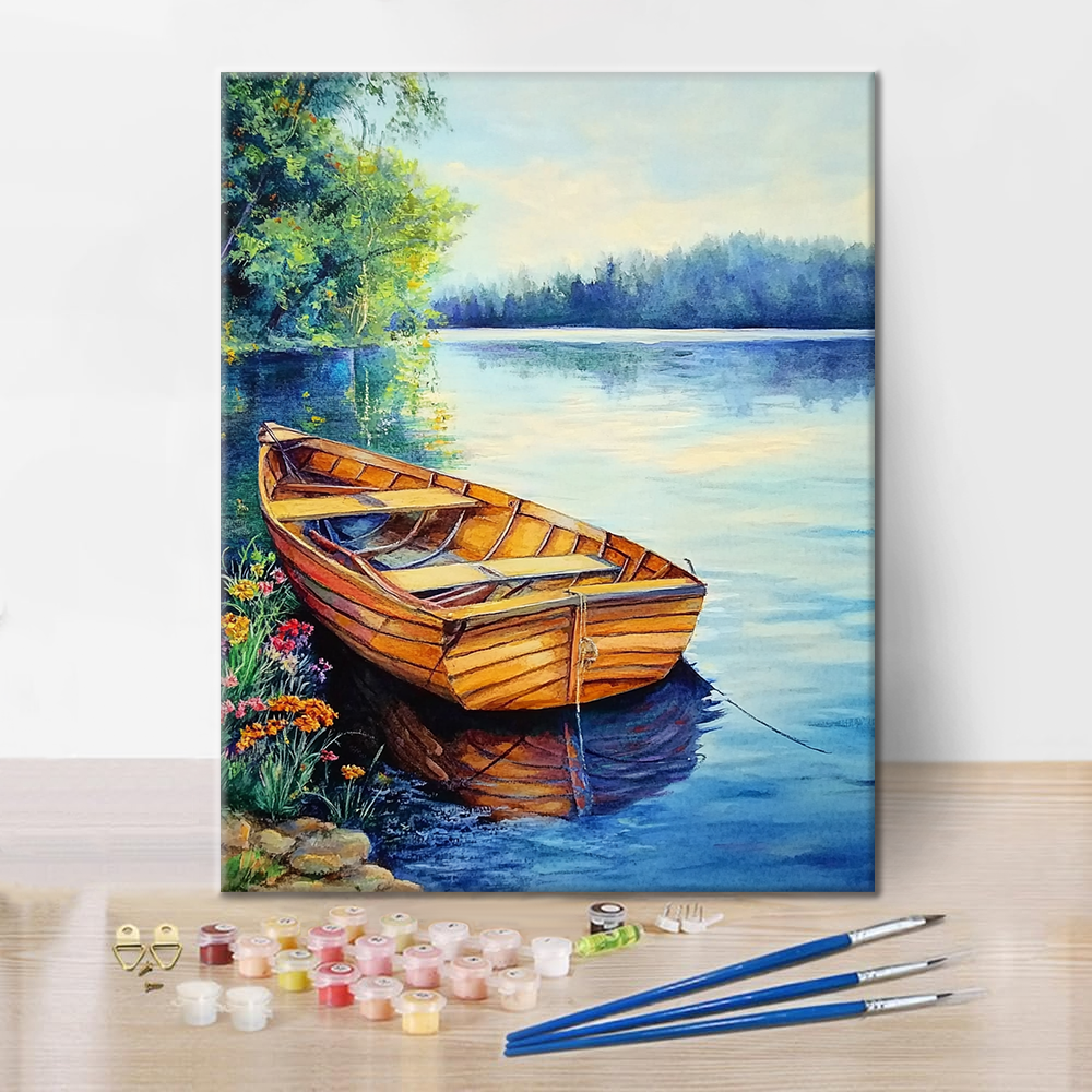 Boote auf dem See – Malen nach Zahlen