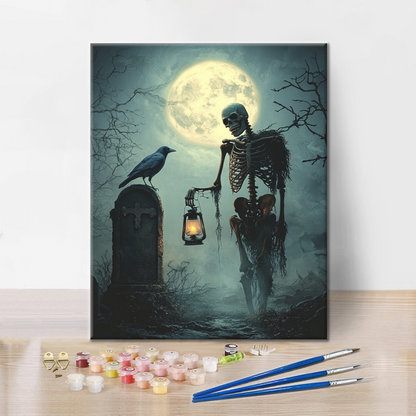 Dunkler Totenkopf – Malen nach Zahlen