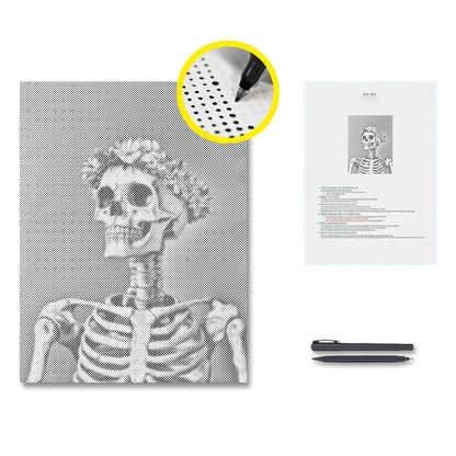 Lächelnder Totenkopf – Malen mit Punkten