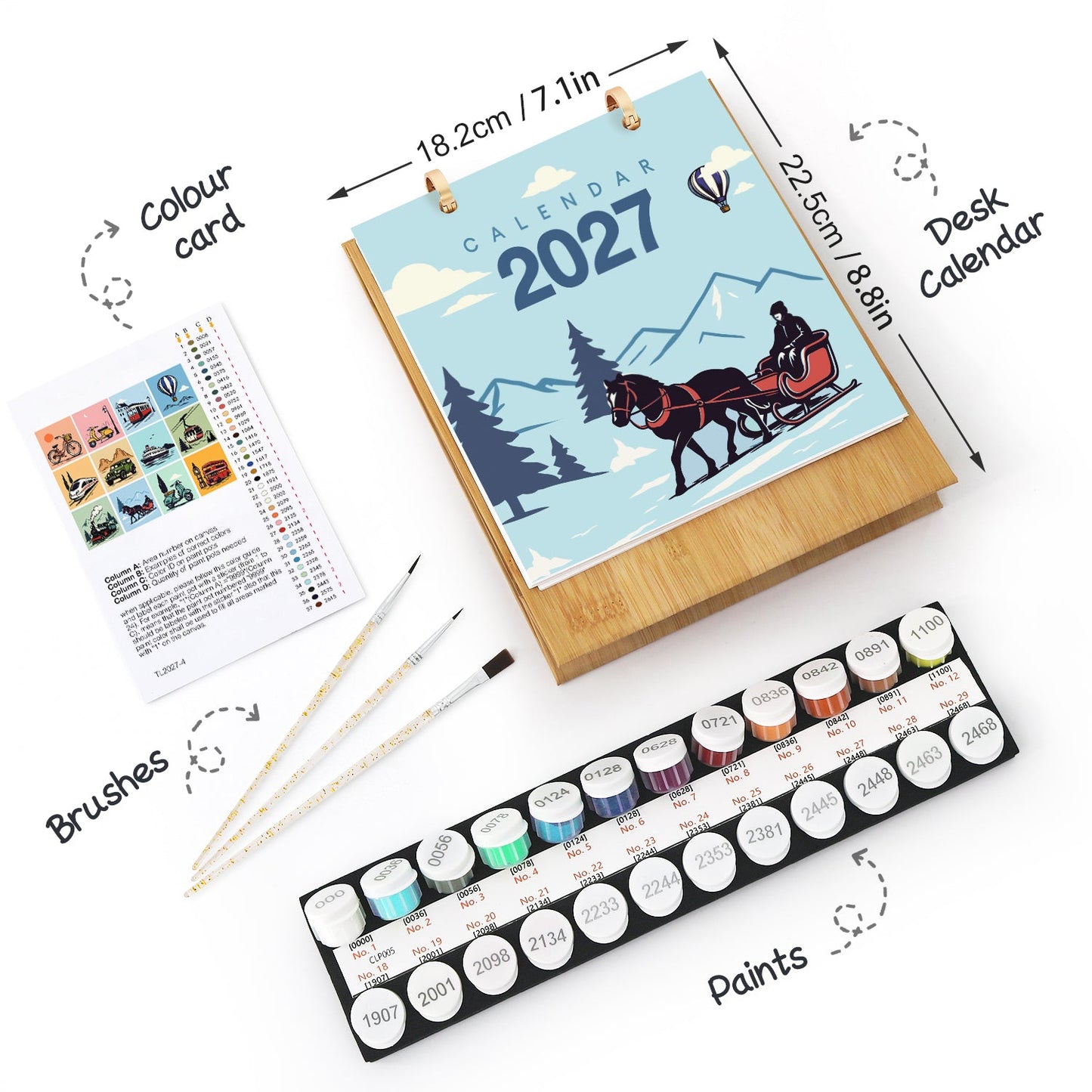 Vintage-Reise-Edition – 2027 Malen nach Zahlen Tischkalender