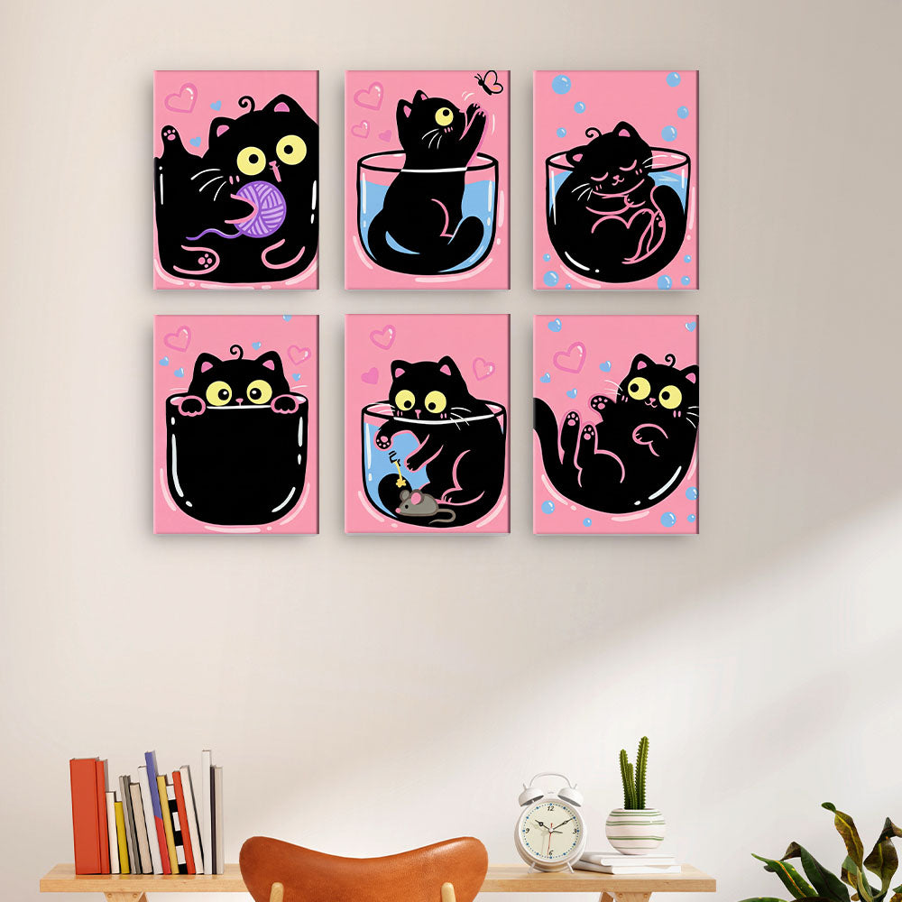 Rosa-schwarze Katzen