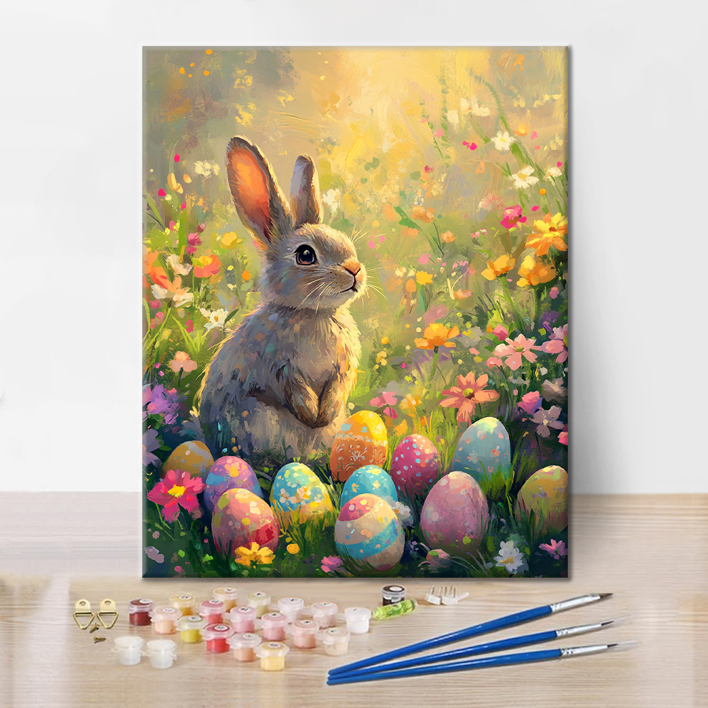 Hase im Garten - Malen nach Zahlen