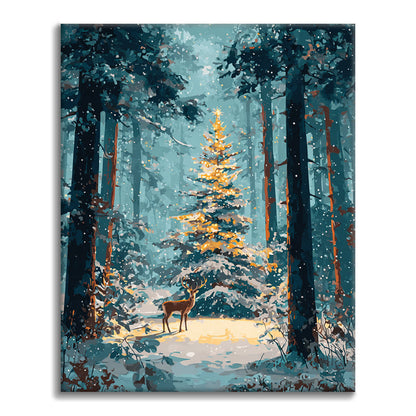 Weihnachtswald – Malen nach Zahlen