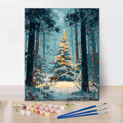Weihnachtswald – Malen nach Zahlen