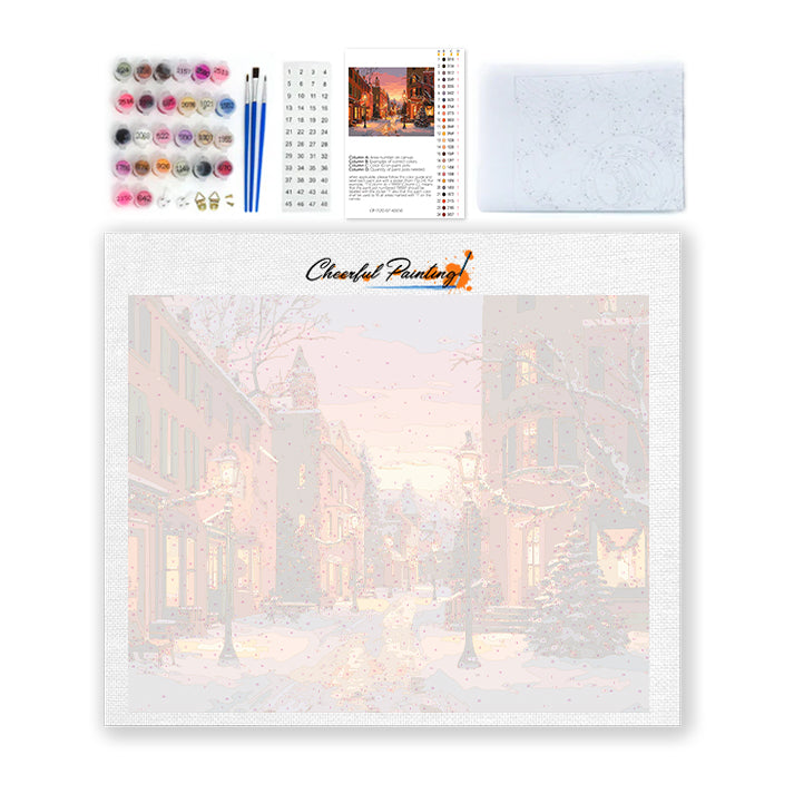 Weihnachtsstraße – Malen nach Zahlen