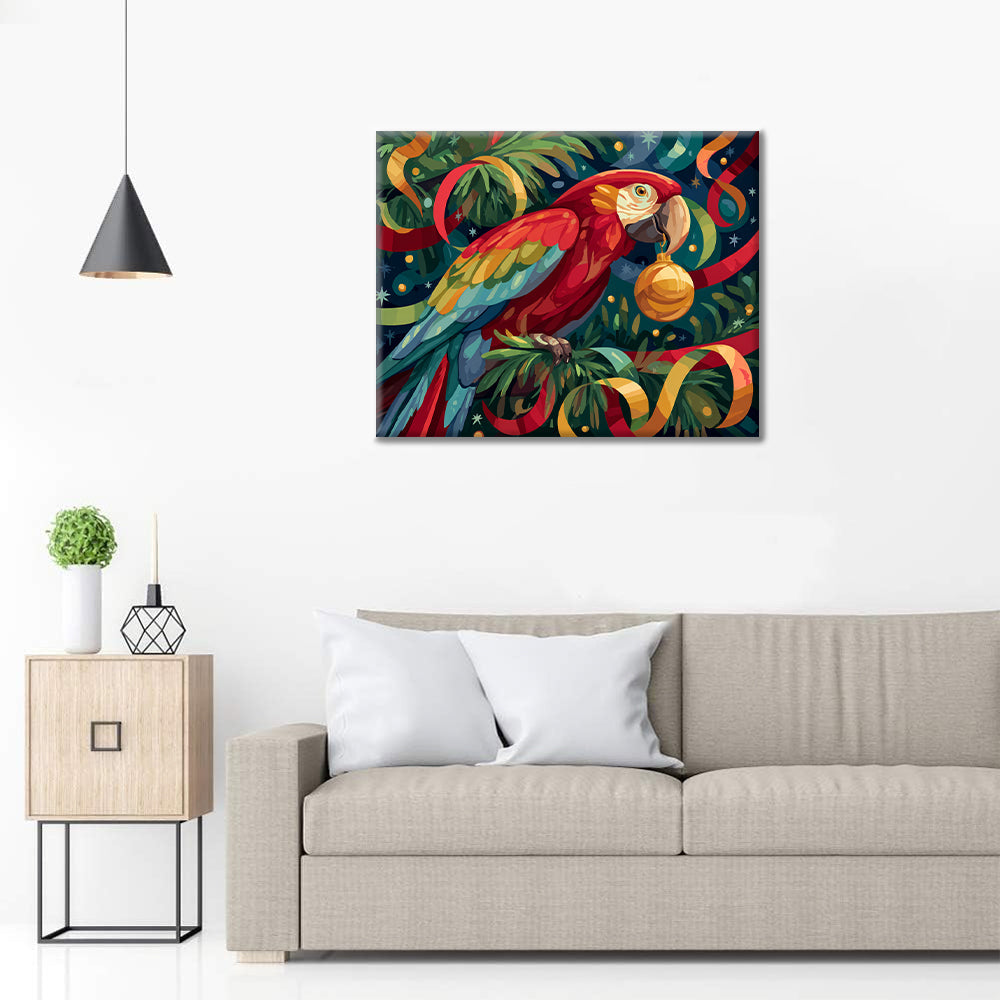 Festlicher Papagei – Malen nach Zahlen