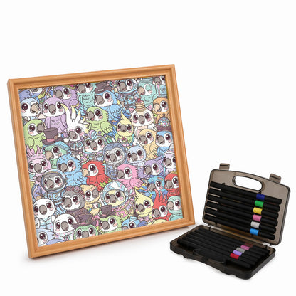 Wellensittich - Ausmalpuzzle aus Holz