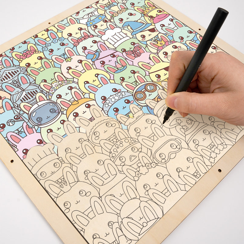 Hase – Ausmalpuzzle aus Holz