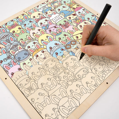 Hase – Ausmalpuzzle aus Holz