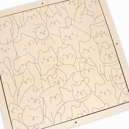 Katzen – Ausmalpuzzle aus Holz