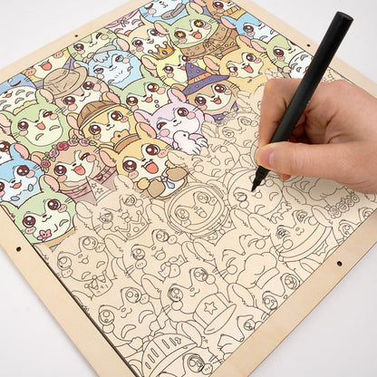 Chinchilla - Ausmalpuzzle aus Holz