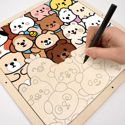 Waldfreunde – Holz-Malpuzzle