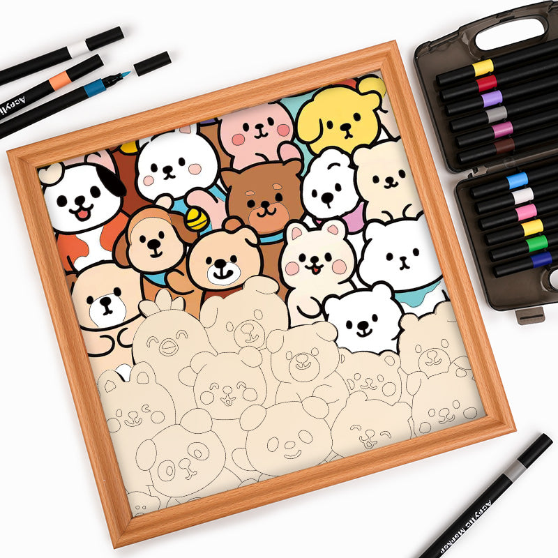 Waldfreunde – Holz-Malpuzzle