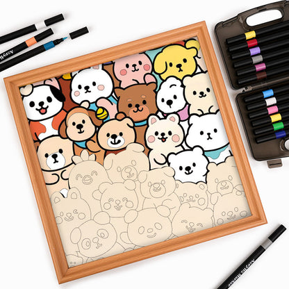 Waldfreunde – Holz-Malpuzzle