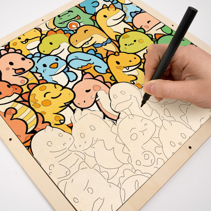 Kleiner Drache – Holz-Malpuzzle