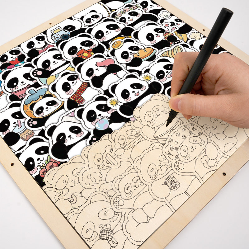 Panda III – Holz-Malpuzzle