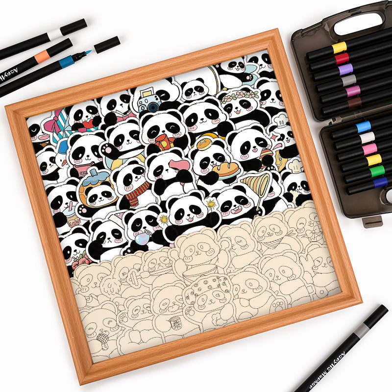 Panda III – Holz-Malpuzzle