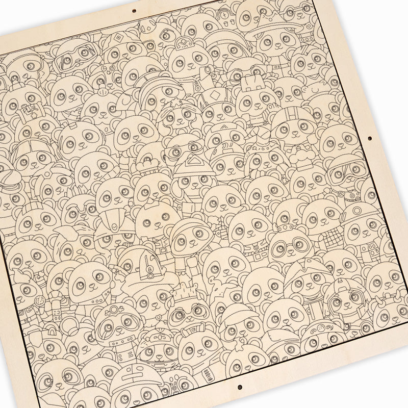 Panda - Holz-Malpuzzle