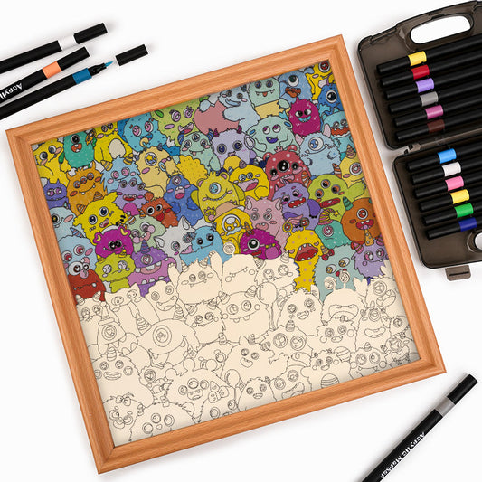 Kleine Dinos – Ausmalpuzzle aus Holz