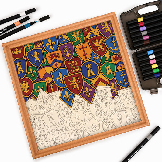 Abzeichensammlung – Holz-Malpuzzle