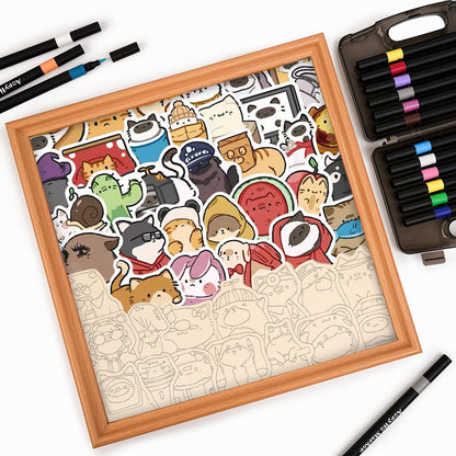 Fröhliche Haustiere – Holz-Malpuzzle