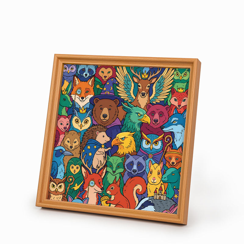 Verzauberte Waldtiere – Holz-Malpuzzle