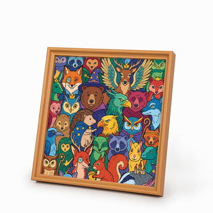 Verzauberte Waldtiere – Holz-Malpuzzle