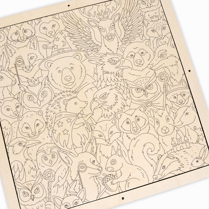 Verzauberte Waldtiere – Holz-Malpuzzle