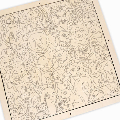 Verzauberte Waldtiere – Holz-Malpuzzle