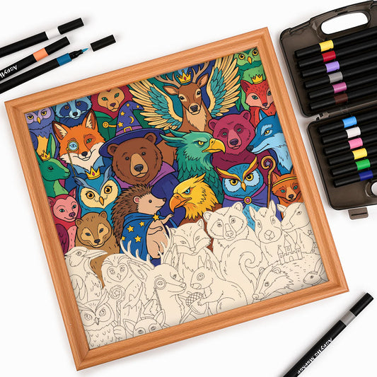 Verzauberte Waldtiere – Holz-Malpuzzle