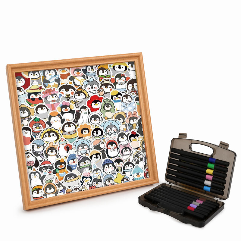 Lustige Pinguine – Holz-Malpuzzle