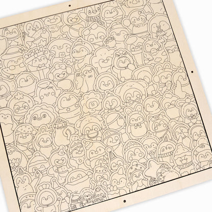 Lustige Pinguine – Holz-Malpuzzle